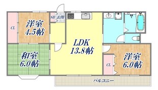 ヴィラ芦屋の物件間取画像